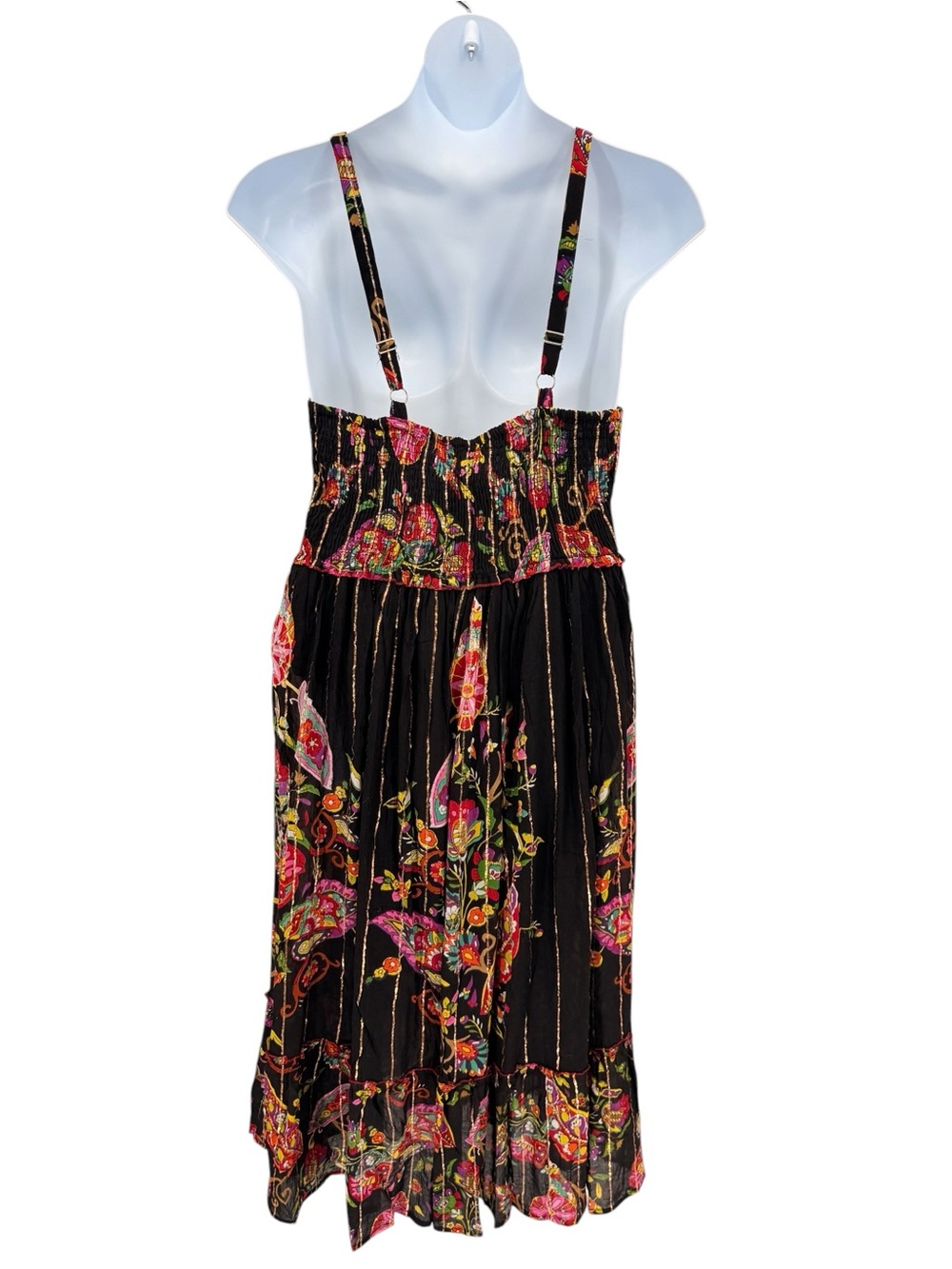 MAGIC 2 ME NWT Paisley Boho Maxi Dress Black Multicolor Women’s - Picture 4 of 8